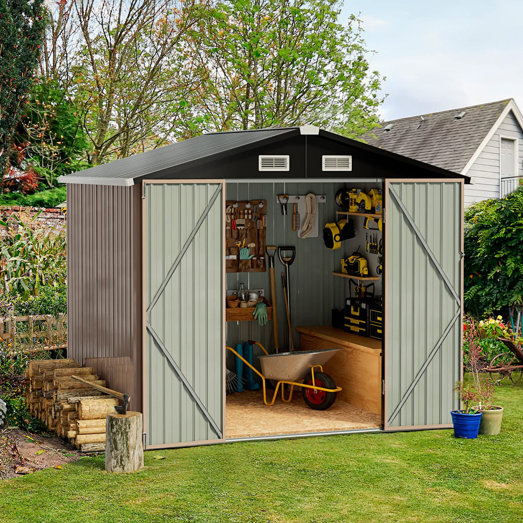 Aoxun 6.4x4 FT Outdoor Storage Shed for Tool Garden