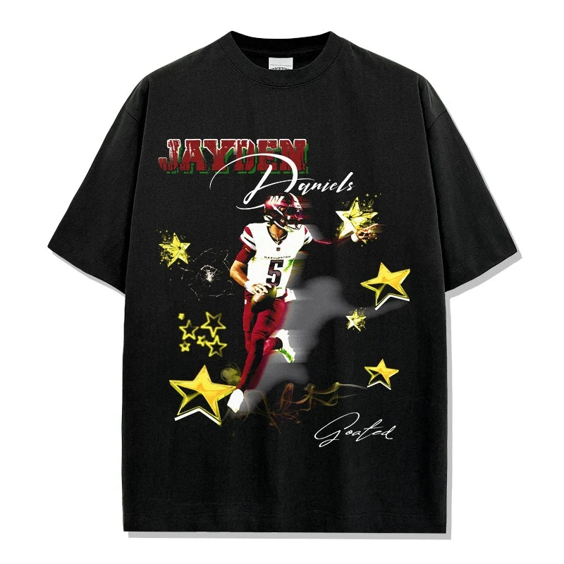 Jayden Daniels Vintage Graphic Tee & Hoodie - view 3