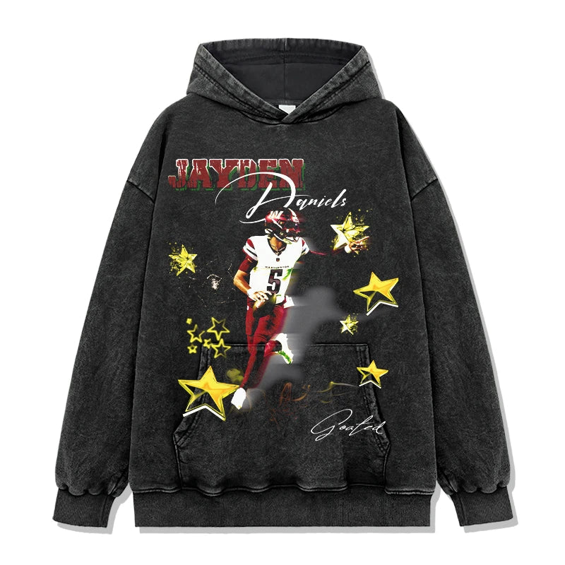 Jayden Daniels Vintage Graphic Tee & Hoodie - view 5