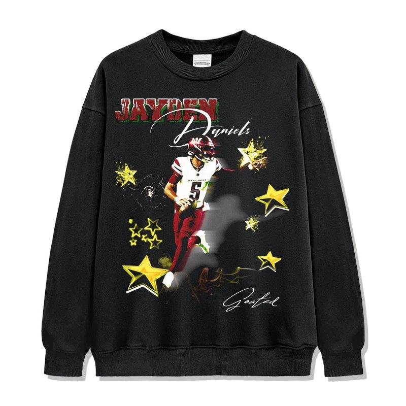 Jayden Daniels Vintage Graphic Tee & Hoodie - view 4