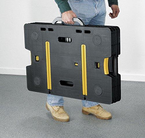 Keter ?C 197283 Folding Table Work Bench for Miter Saw Stand Woodworking Tools and Accessories with Included 12 Inch Wood Clamps ?C Easy Garage Storage Black/Yellow