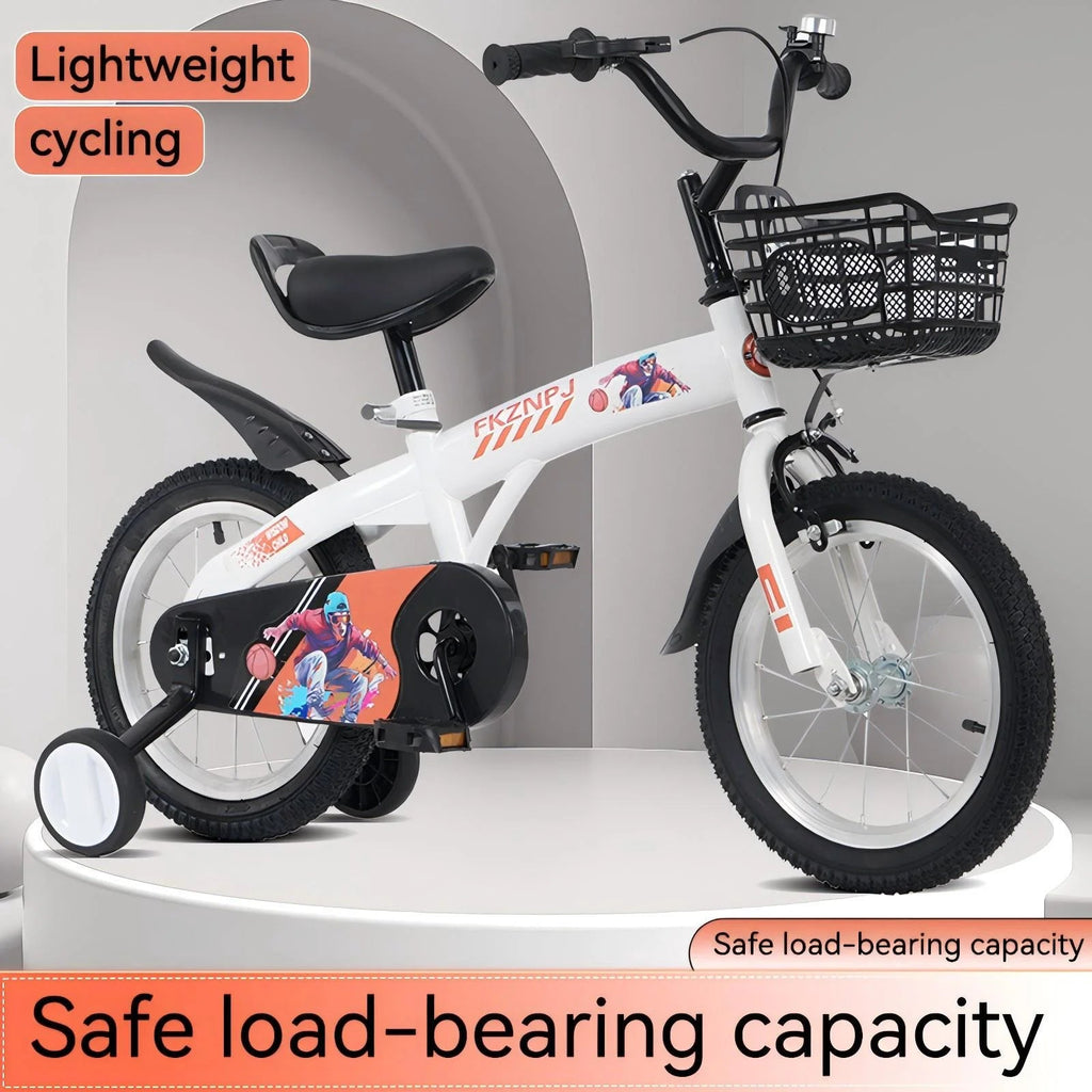Baprem 18" Girls Bike for 5-9 Years Old Kids, Cute Kids Bike with Training Wheels, Steel Frame Sporty Children Bicycle, Pink