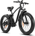 750W Electric Mountain Bike - 48V/15Ah Battery, Dual Disc Brakes, Shimano 7-Speed, Black