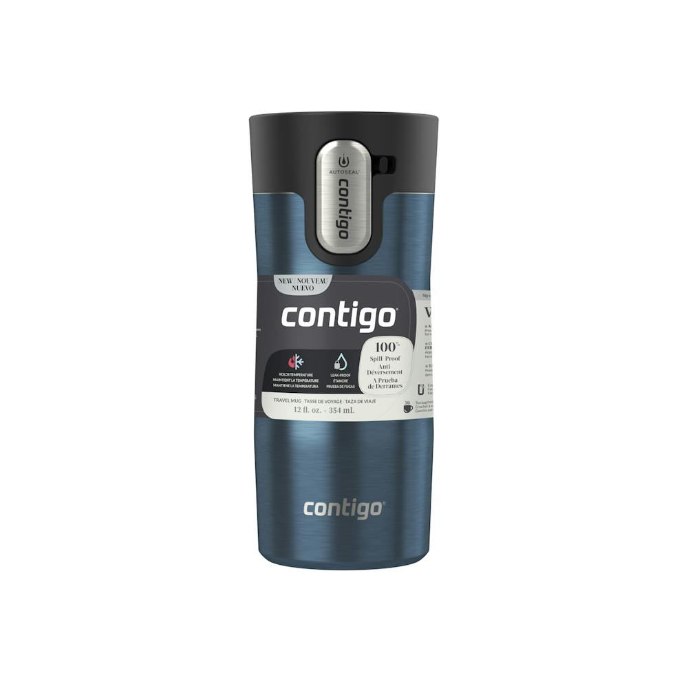 Contigo® AUTOSEAL® West Loop Vacuum-Insulated Stainless Steel Travel Mug with Easy-Clean Lid, 12 oz - Transparent Blueberry