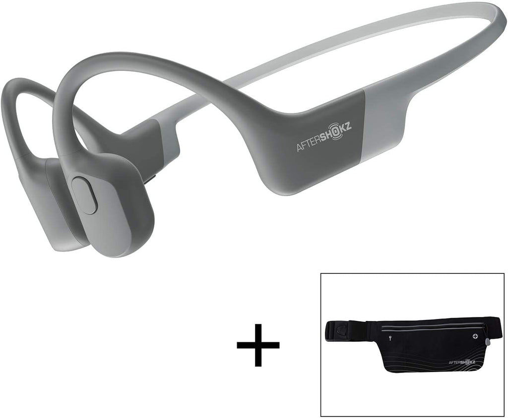 AfterShokz Aeropex Open-Ear Wireless Bone Conduction Headphones with Sport Belt Cosmic Black 2.3