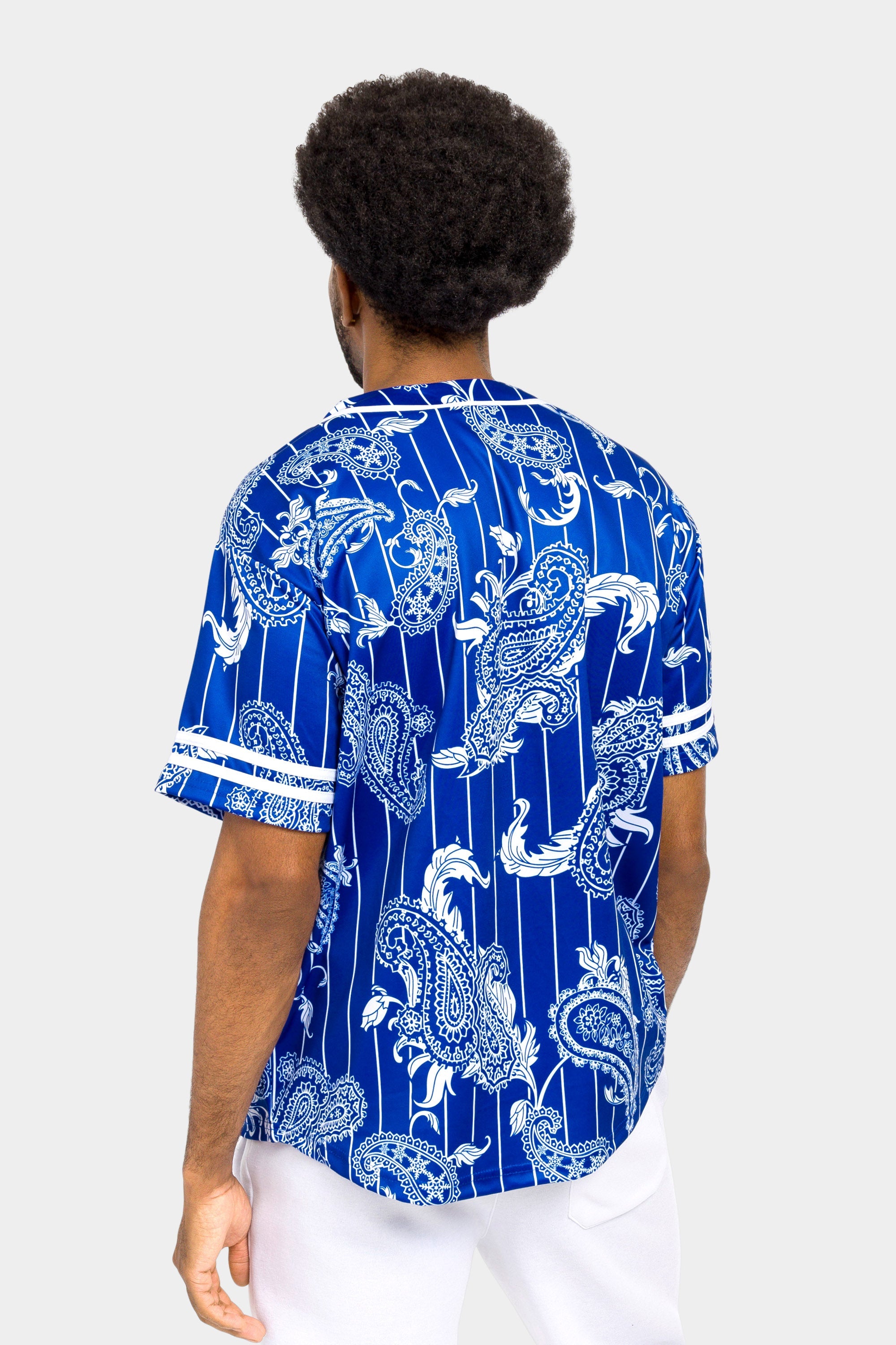 Essential Pinstripe Bandana Paisley Baseball Jersey