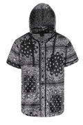 Men's Essential Hooded Bandana Baseball Short Sleeve Jersey