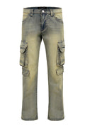 Men's Bootcut Utility Cargo Denim Jeans