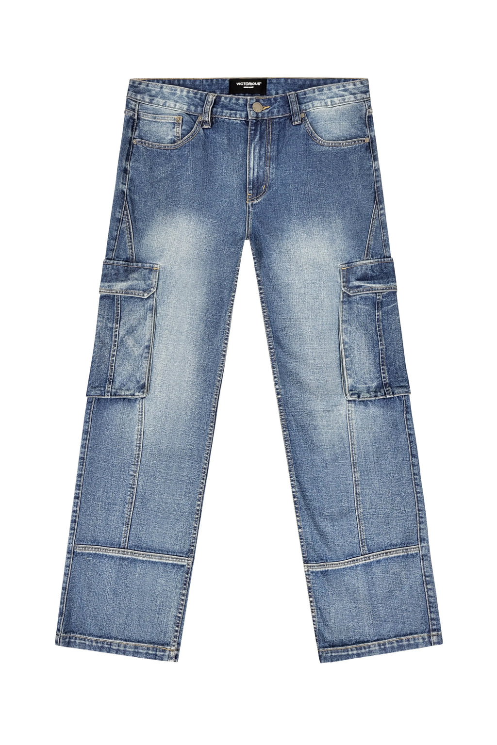 Men's Baggy Fit Cargo Denim Jeans