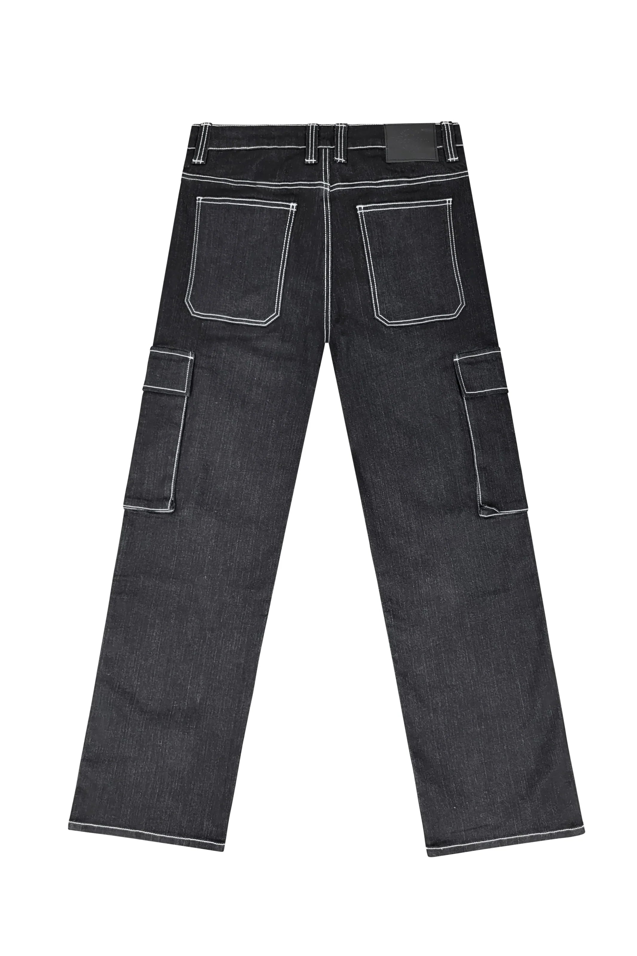 Baggy Fit Raw Denim Cargo Jeans