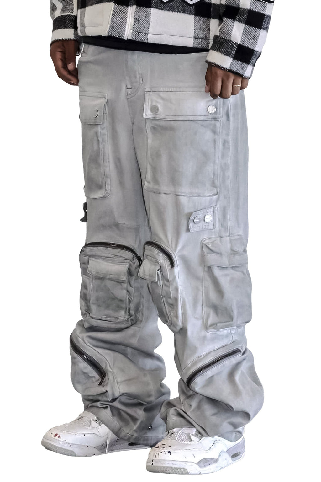 Men's Y2k Wide Fit Utility Cargo Baggy Denim Pants