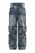 Men's Premium Vintage Multi Cargo Baggy Jeans