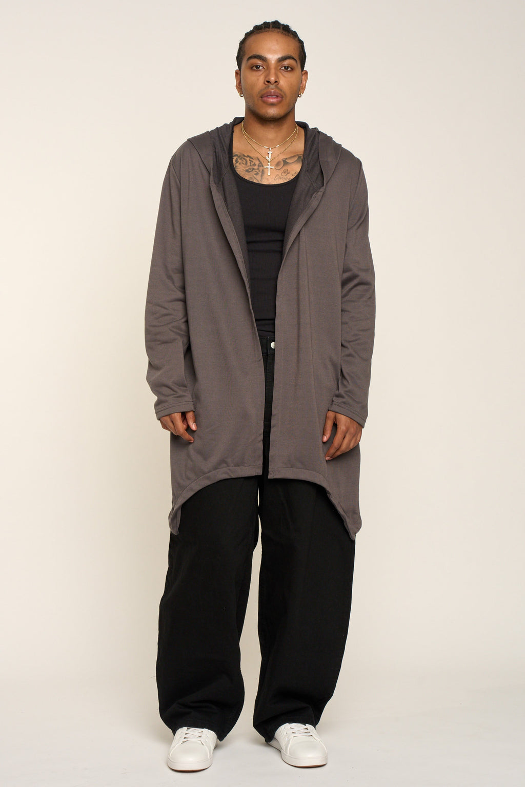 Long Length Drape Cape Cardigan Hoodie