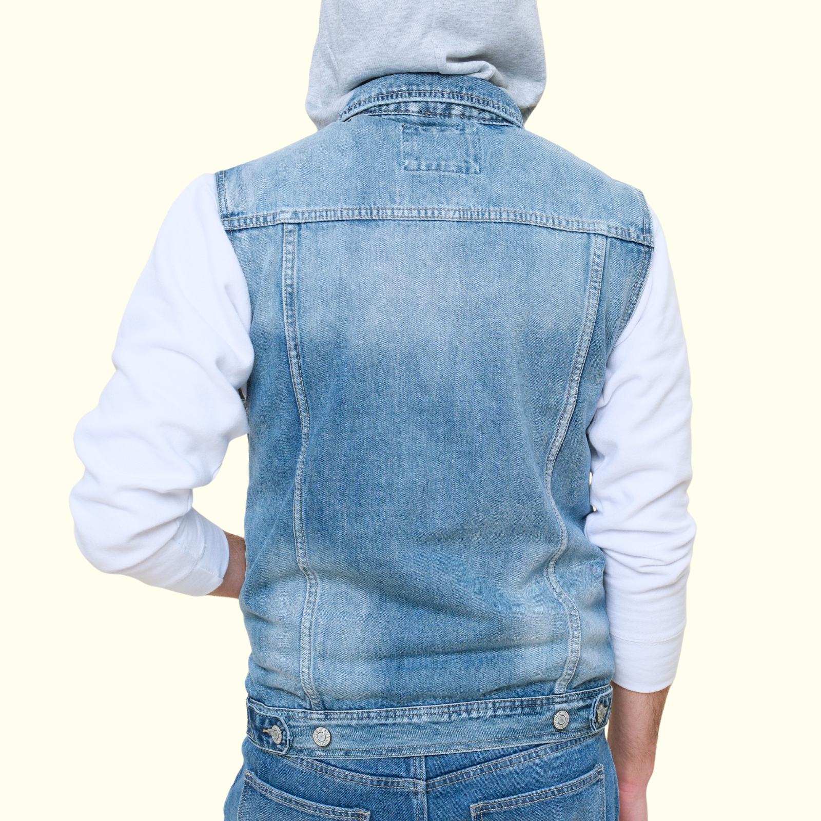 Detachable Hood Denim Vest