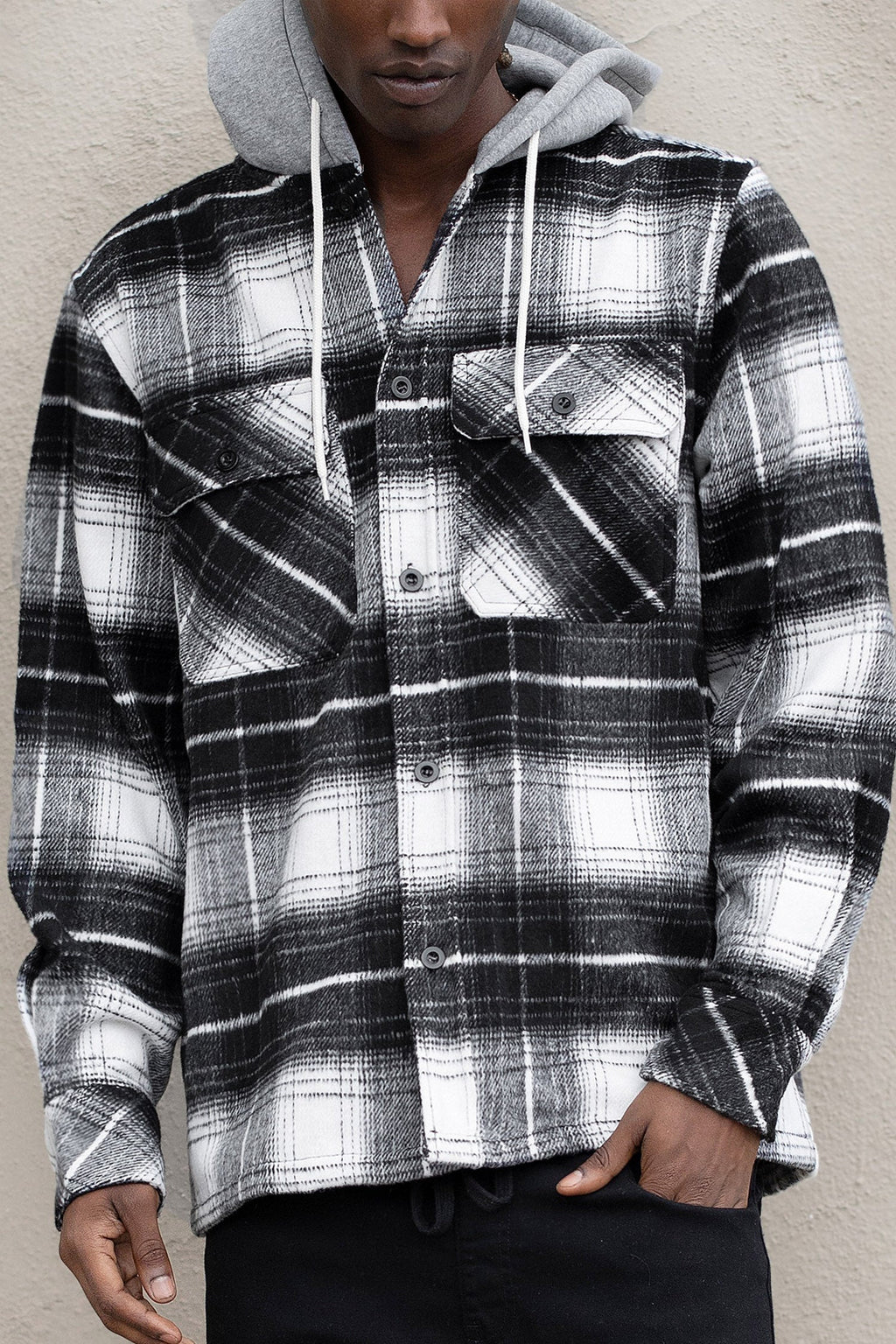 Men's Essential Hooded Flannel Overshirt