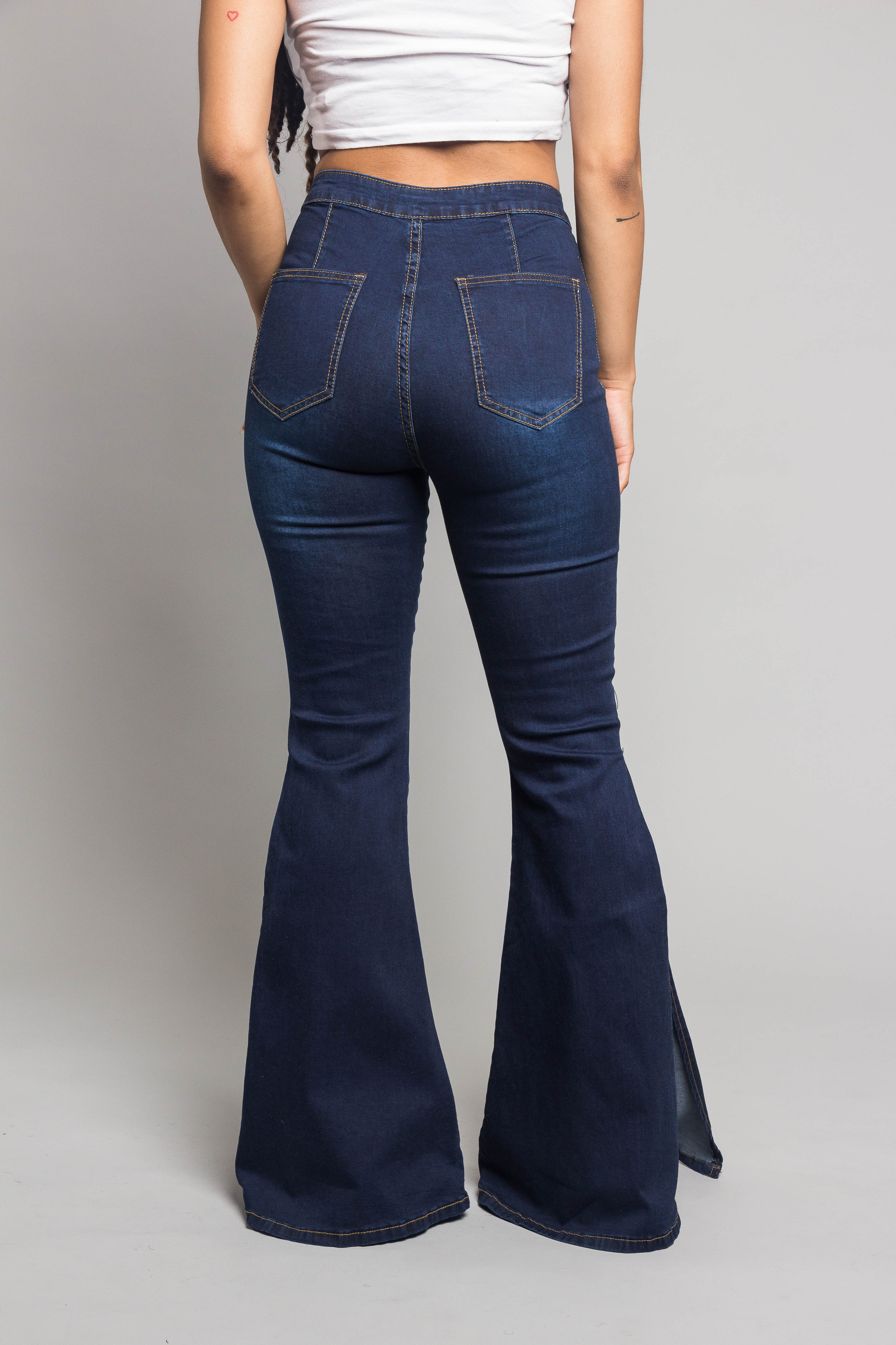 Bell Bottom Slit Jeans