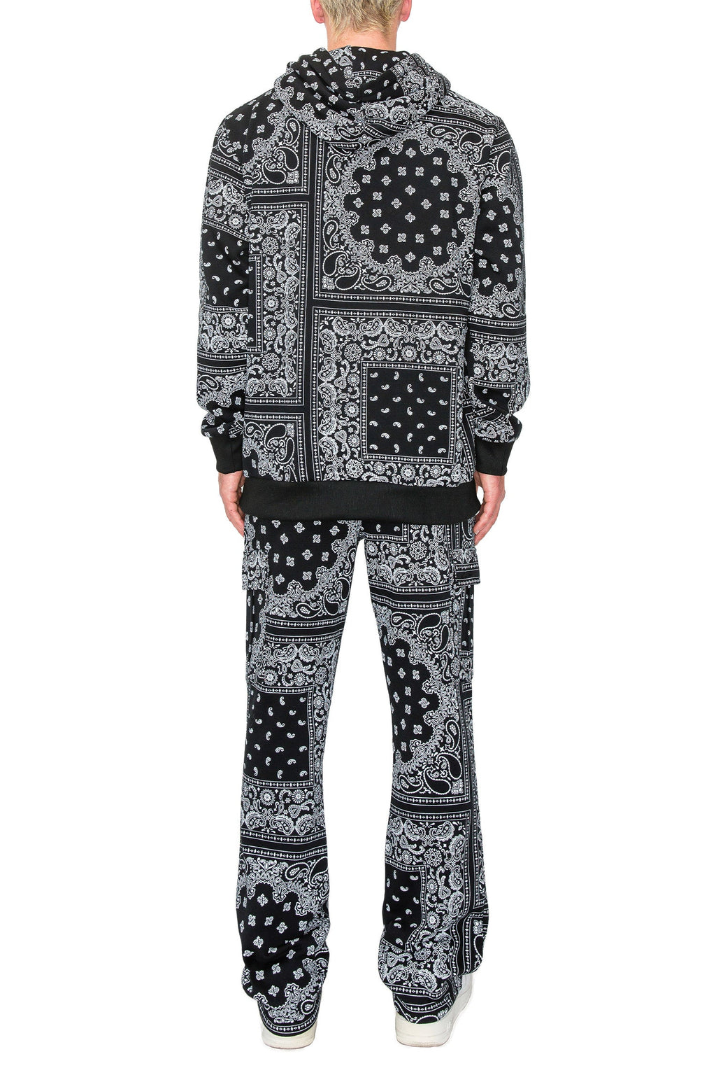 Men's Bandana Pullover Cargo Flared Fleece Set