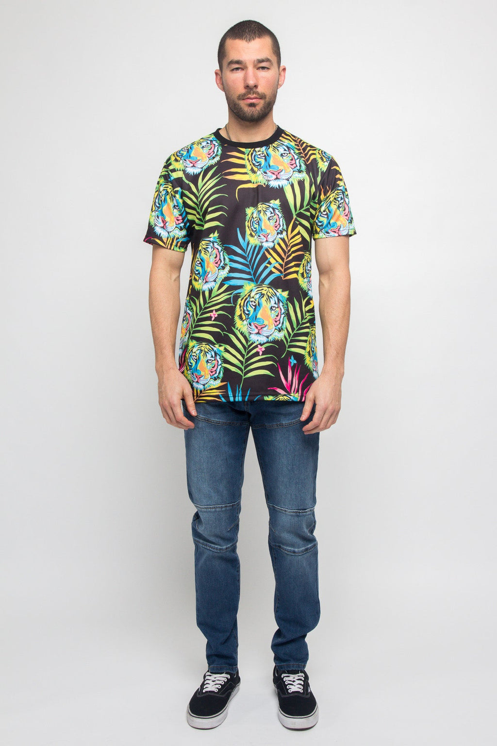 Colorful Floral Tiger T-Shirt