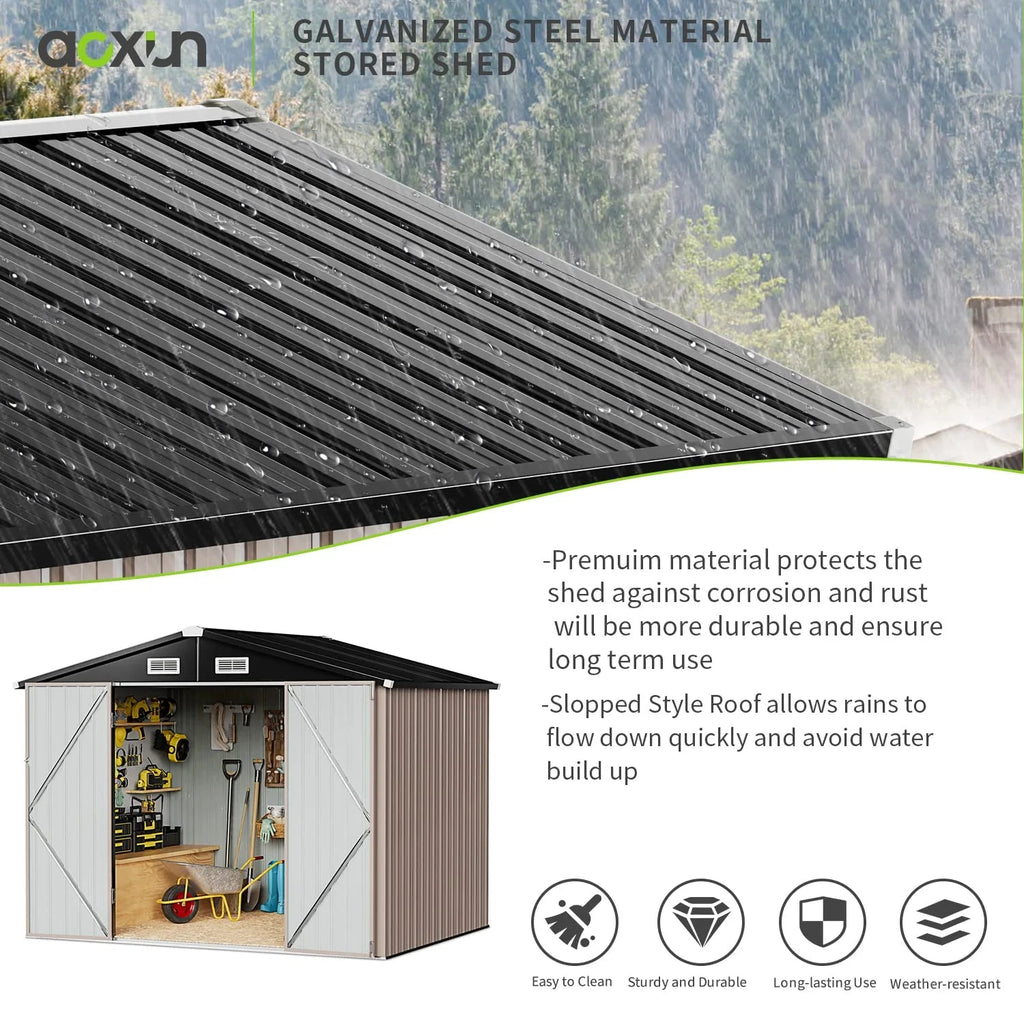 Aoxun 6.4x4 FT Outdoor Storage Shed for Tool Garden