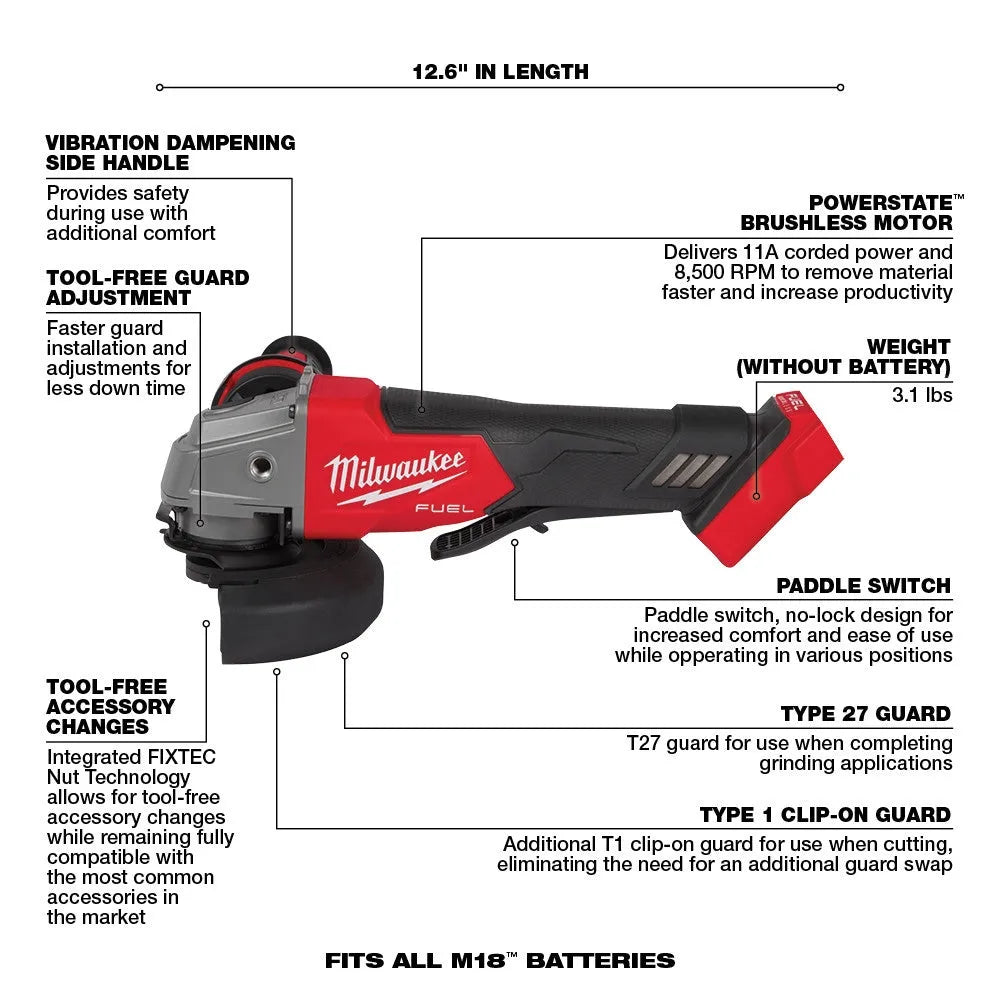18V M18 FUEL Lithium Ion Brushless Cordless 7 Tool Combo Kit 5.0 Ah