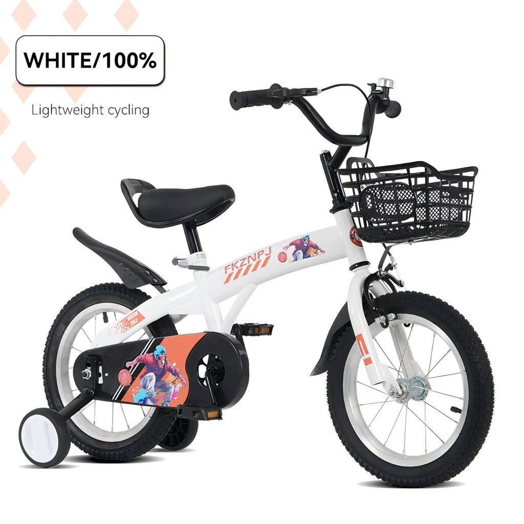Baprem 18" Girls Bike for 5-9 Years Old Kids, Cute Kids Bike with Training Wheels, Steel Frame Sporty Children Bicycle, Pink