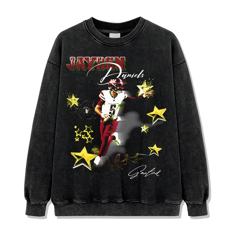 Jayden Daniels Vintage Graphic Tee & Hoodie - view 2