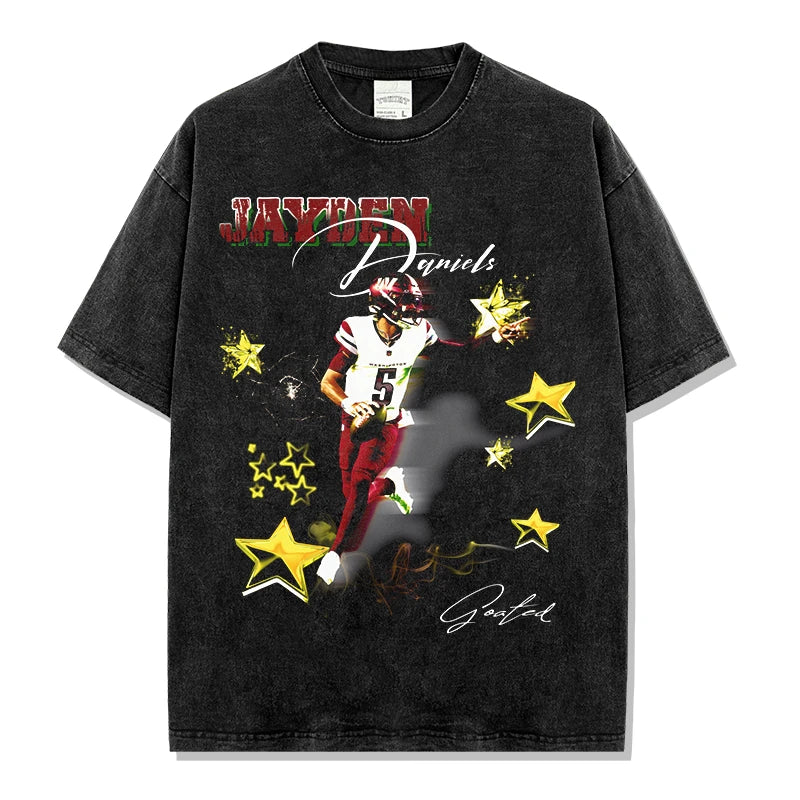 Jayden Daniels Vintage Graphic Tee & Hoodie
