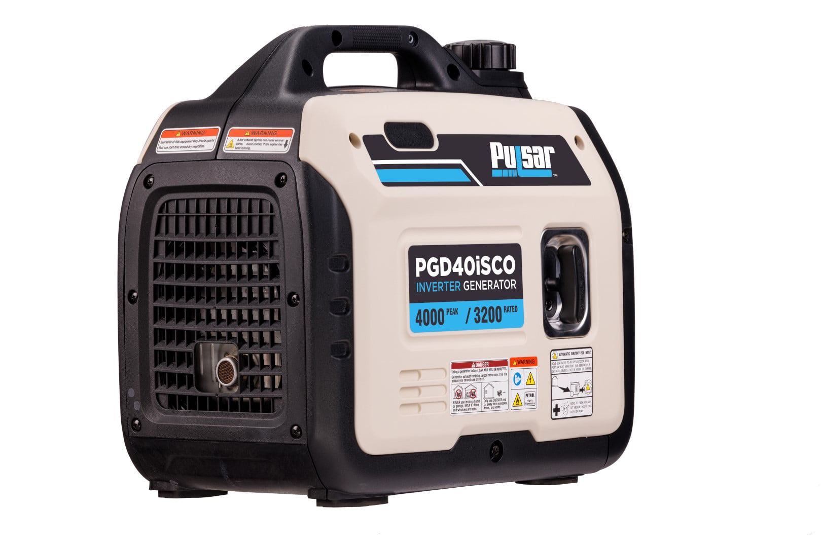 Pulsar 4000W Super Quiet Inverter Generator with CO Sentry, Portable, Safe for Electronics